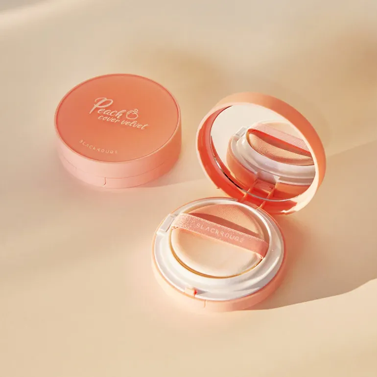 Peach Cover Velvet Cushion